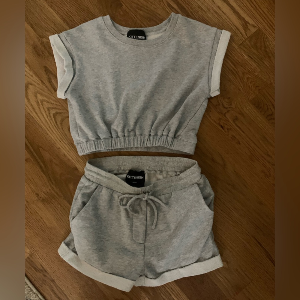 Kittenish Light Gray Two-Piece Set